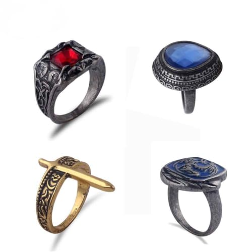 Darks Soul Vintage Punk Ringe Für Männer Frauen Cosplay Lord of Sunlight Gwyn Offenen Ring Knöchel Stapeln Ringe Set (4pcs) von SXYNIO