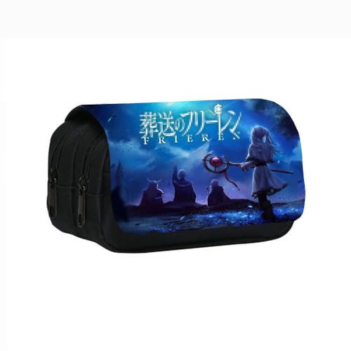 SXYNIO Frieren Federmäppchen Doppelte Reißverschlüsse Große Kapazität Stift Tasche Frieren Figur Multi-Funktions-Schreibwaren Fall Portable Kosmetiktasche (B) von SXYNIO