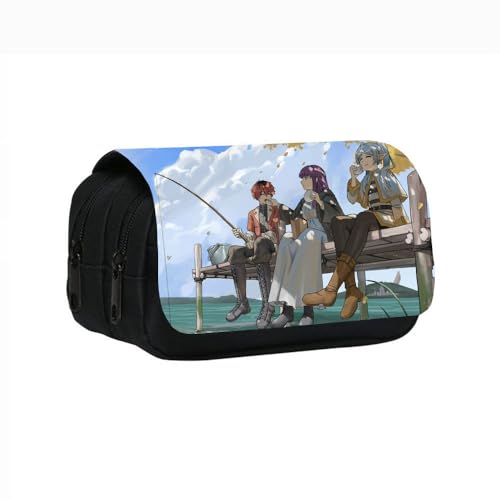 SXYNIO Frieren Federmäppchen Doppelte Reißverschlüsse Große Kapazität Stift Tasche Frieren Figur Multi-Funktions-Schreibwaren Fall Portable Kosmetiktasche (E) von SXYNIO