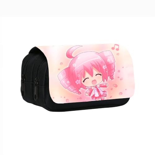 SXYNIO Kasane Teto Federmäppchen Doppelte Reißverschlüsse Große Kapazität Stift Tasche Teto Figur Multi-Funktions-Schreibwaren Fall Portable Kosmetiktasche (A) von SXYNIO