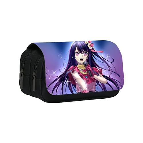 SXYNIO OSHI KO Federmäppchen Doppelte Reißverschlüsse Große Kapazität Stift Tasche Hoshino Ai Figur Multi-Funktions-Schreibwaren Fall Portable Kosmetiktasche (E) von SXYNIO