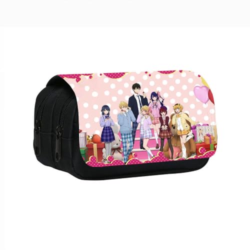 SXYNIO OSHI KO Federmäppchen Doppelte Reißverschlüsse Große Kapazität Stift Tasche Hoshino Ai Figur Multi-Funktions-Schreibwaren Fall Portable Kosmetiktasche (F) von SXYNIO