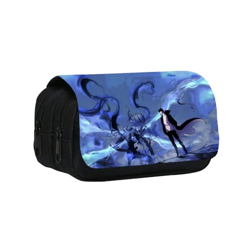 SXYNIO Solo Levels Federmäppchen Doppelte Reißverschlüsse Große Kapazität Stift Tasche Sung Jin-woo Figur Multi-Funktions-Schreibwaren Fall Portable Kosmetiktasche (G) von SXYNIO