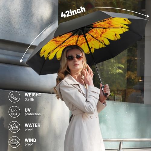 SY COMPACT FBA-H-Regenschirm mit gelben Blumen, Gelbe Blumen von SY COMPACT