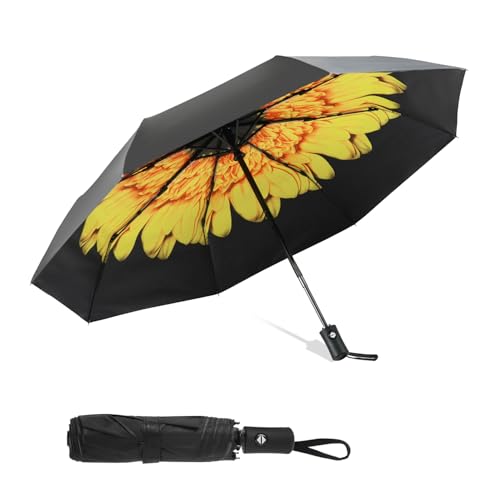 SY COMPACT FBA-H-Regenschirm mit gelben Blumen, Gelbe Blumen von SY COMPACT