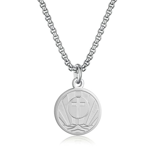 Baseball Cross Scripture Halskette Edelstahl Sport Fitness Anhänger von SYAVR