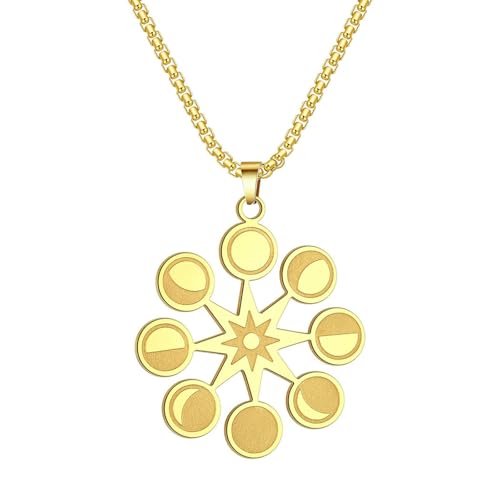 Böhmisch Gothic Retro Himmlische Sonne Mond Anhänger Halskette Frauen Männer Mode Edelstahl Schmuck von SYAVR