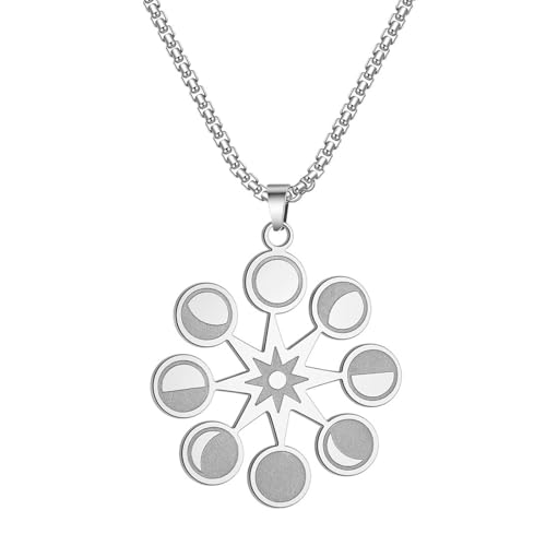 Böhmisch Gothic Retro Himmlische Sonne Mond Anhänger Halskette Frauen Männer Mode Edelstahl Schmuck von SYAVR