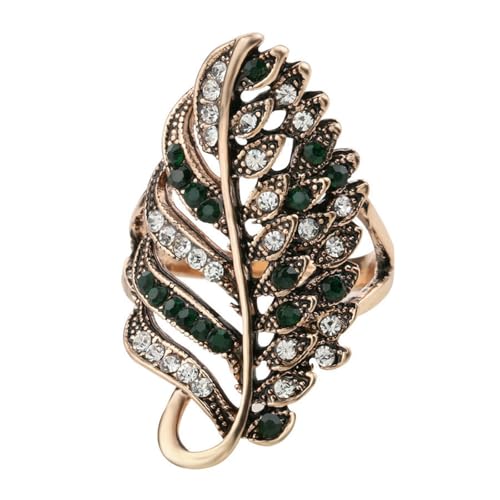 Bohemian Style Retro Crystal Leaf Studded Diamond Ring For Women, Fashionable Personality, Creative Exaggeration Ring Bohemian Style Retro Crystal Leaf Studded Diamond Ring For Women, Fashionable Personality, Creative Exaggeration Ring von SYAVR