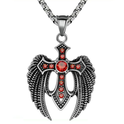 Dark Punk Style Cross With Zirconium Pendant Necklace Made Of Stainless Steel Dark Punk Style Cross With Zirconium Pendant Necklace Made Of Stainless Steel von SYAVR