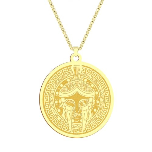 Edelstahl Herren Spartaner Helm Anhänger Gladiator Halskette Krieger Medaille Geschenk Schmuck von SYAVR