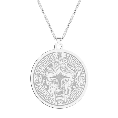 Edelstahl Herren Spartaner Helm Anhänger Gladiator Halskette Krieger Medaille Geschenk Schmuck von SYAVR