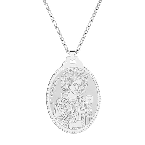 Edelstahl Santa Barbara Herren Halskette Medaille Schmuck von SYAVR