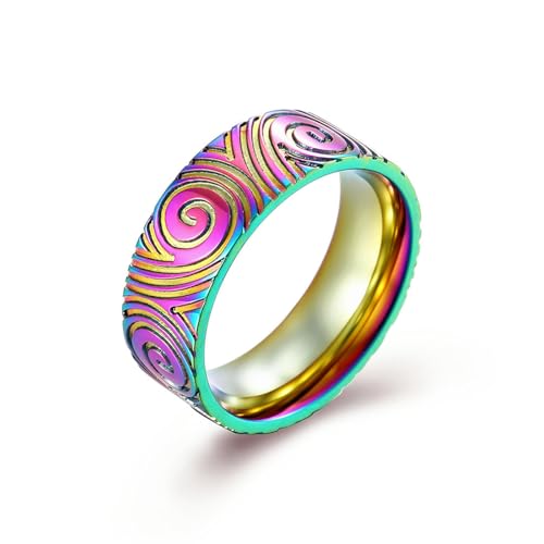 Edelstahl Schmuck Fingerabdruck Vortex Titan Stahl Ring, Herren Nische Kulturschmuck Edelstahl Schmuck Fingerabdruck Vortex Titan Stahl Ring, Herren Nische Kulturschmuck von SYAVR