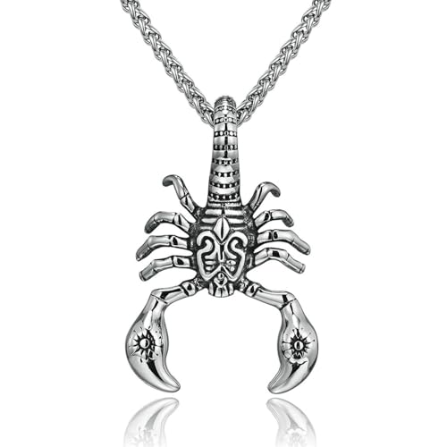 Gothic Retro Stil Titan Stahl Skorpion Herren Anhänger Halskette, dreidimensionale Tier Insekt Kopfbedeckung von SYAVR