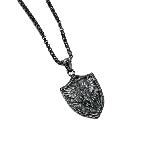 Heiliger Michael Erzengel Titan Stahl Halskette Herren Retro Schild Anhänger Schmuck Heiliger Michael Erzengel Titan Stahl Halskette Herren Retro Schild Anhänger Schmuck von SYAVR