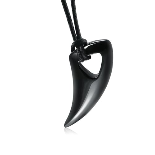 Herren Black Bull Horn Anhänger Ethnischer Stil Titan Stahl Wolf Zähne Anhänger Glatt Einfache Xiang Schmuck von SYAVR