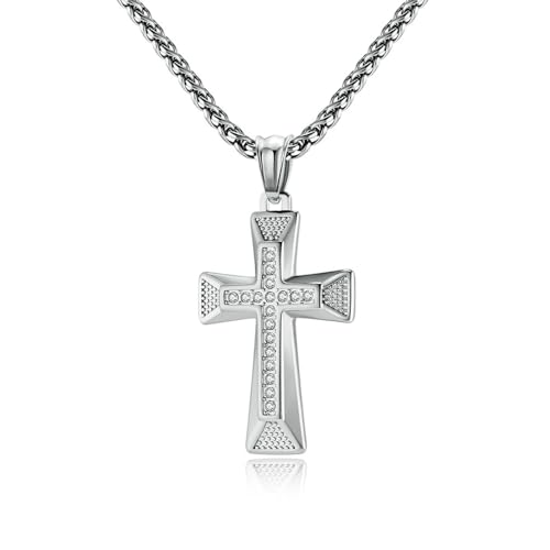 Kleines Nischendesign voller Diamant Titan Stahl Kreuz Halskette, personalisierte Hip-Hop Herren- und Damenaccessoires Kleines Nischendesign voller Diamant Titan Stahl Kreuz Halskette, personalisierte Hip-Hop Herren- und Damenaccessoires von SYAVR
