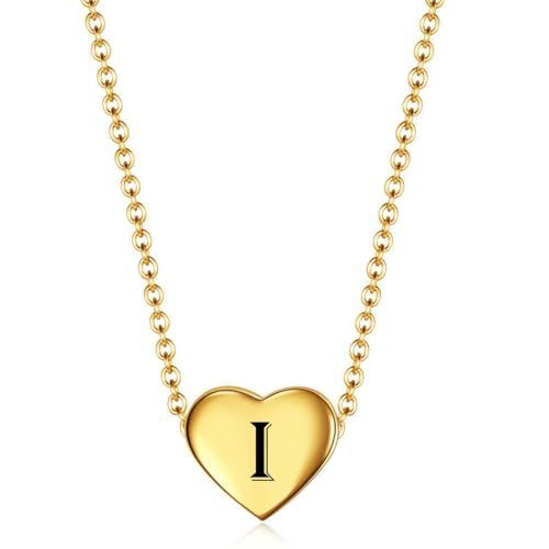 Minimalist Stainless Steel Heart-Shaped Gold Pendant With 26 English Letters Necklace Made Of Titanium Steel For Women Minimalist Stainless Steel Heart-Shaped Gold Pendant With 26 English Letters Necklace Made Of Titanium Steel For Women von SYAVR