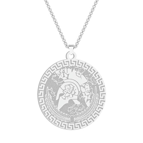 Modische Edelstahl Anhänger Halskette Herren Soldat Helm Anhänger Accessoire von SYAVR