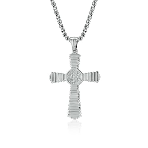 Retro Nische Personalisierte Titan Stahl Kreuz Halskette Personalisierte Retro Schutzanhänger Pullover Kette von SYAVR