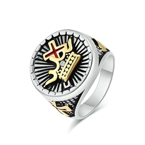 Retro-Stil Papst Kreuz Titan Stahl Ring, Herren Trendige personalisierte handgemachte Accessoires von SYAVR