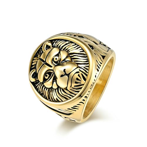 Retro Titan Stahl Löwenkopf Ring, Edelstahl männlicher Löwe Ring, Herren Finger ziehen Schmuck Retro Titan Stahl Löwenkopf Ring, Edelstahl männlicher Löwe Ring, Herren Finger ziehen Schmuck von SYAVR