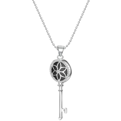 SYAVR 15mm Diamant besetzte modische Schlüsselkette, einfache Damen-Schlüsselkette Halskette, Edelstahl SYAVR 15mm Diamant besetzte modische Schlüsselkette, einfache Damen-Schlüsselkette Halskette, Edelstahl von SYAVR