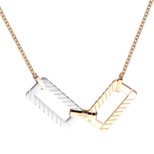SYAVR 18 Karat Gold quadratische gespleißte Titanstahl-Halskette, personalisierte und modische Damen-Schlüsselbeinkette SYAVR 18 Karat Gold quadratische gespleißte Titanstahl-Halskette, personalisierte und modische Damen-Schlüsselbeinkette von SYAVR