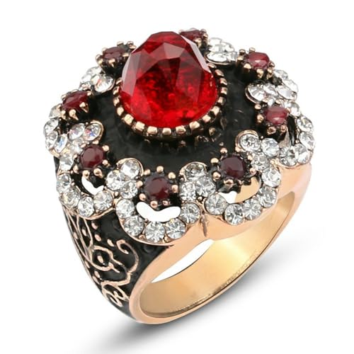 SYAVR Beliebter und modischer Zirkon Ring für Frauen, besetzt mit Rubin Retro Schmuck SYAVR Beliebter und modischer Zirkon Ring für Frauen, besetzt mit Rubin Retro Schmuck von SYAVR