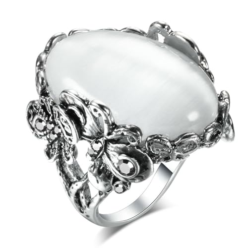 SYAVR Damen Ring Opal Hohlschnitzerei Schmetterling Stil Ring SYAVR Damen Ring Opal Hohlschnitzerei Schmetterling Stil Ring von SYAVR