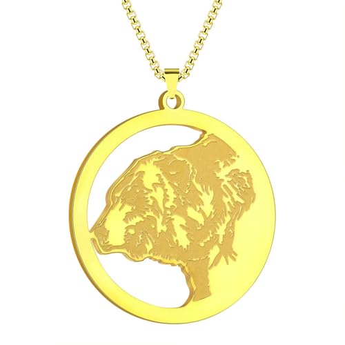 SYAVR Edelstahl Nordamerika Braun Grizzly Gesicht Anhänger Halskette für Männer Schmuck Tiere SYAVR Edelstahl Nordamerika Braun Grizzly Gesicht Anhänger Halskette für Männer Schmuck Tiere von SYAVR