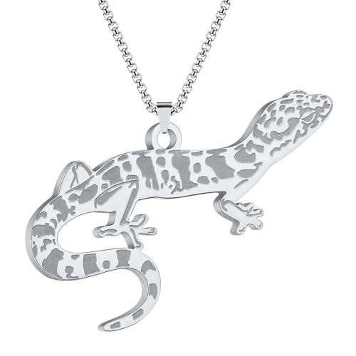 SYAVR Edelstahl Punk Tier Gecko Halskette Damen Herrenschmuck Gothic Retro Accessoires von SYAVR
