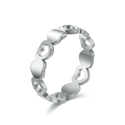 SYAVR Einfachheit, Leichter Luxus, Leckage, Herzförmiger Damenring aus Titanstahl, Modeaccessoires, Handgefertigte Accessoires von SYAVR