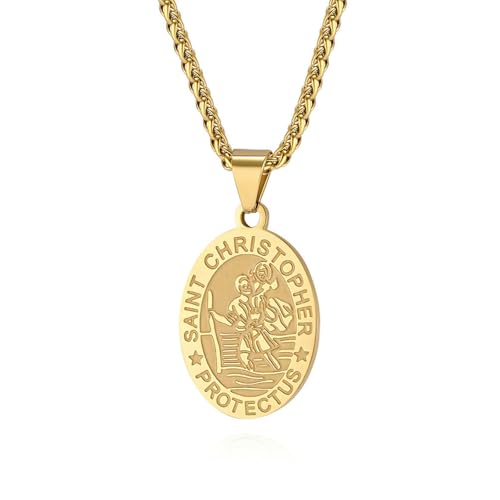 SYAVR God Guardian Elliptische Medaille Edelstahl Anhänger Halskette Herren- und Damenmode Accessoires SYAVR God Guardian Elliptische Medaille Edelstahl Anhänger Halskette Herren- und Damenmode Accessoires von SYAVR