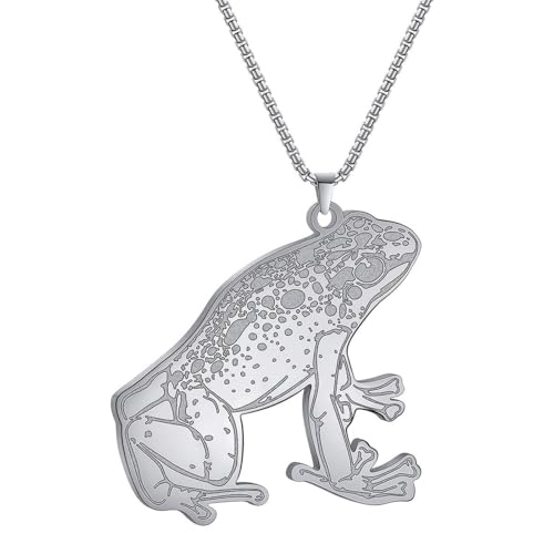SYAVR Herren Halskette Edelstahl Frosch Retro Kreativ Einzigartige Persönlichkeit Temperament Accessoire Damen Anhänger von SYAVR