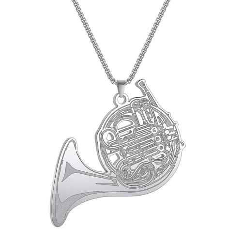 SYAVR Herren Halskette Edelstahl Jazz Instrument Retro Kreativ Einzigartige Persönlichkeit Temperament Accessoire Damen Anhänger von SYAVR