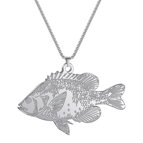 SYAVR Herren Halskette Edelstahl Tilapia Retro Kreativ Einzigartige Persönlichkeit Temperament Accessoire Damen Anhänger von SYAVR