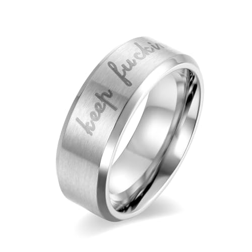 SYAVR Herrenring aus gebürstetem, mattem Finish mit plattiertem 18-karätigem Gold aus Titanstahl von SYAVR