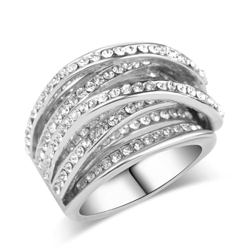 SYAVR Kreativer Trend Zirkon Intarsien Multi Ring Retro Mode Multi-Level Design Ring für Frauen von SYAVR
