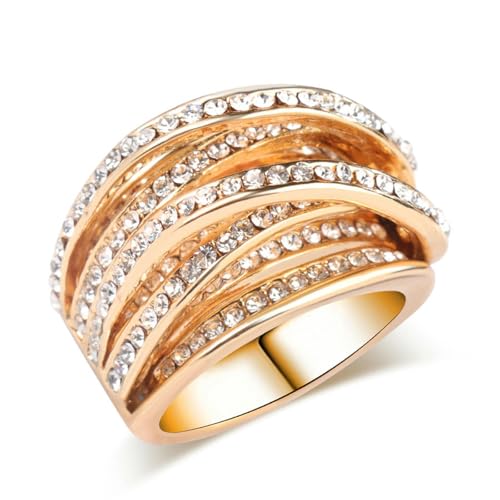 SYAVR Kreativer Trend Zirkon Intarsien Multi Ring Retro Mode Multi-Level Design Ring für Frauen von SYAVR