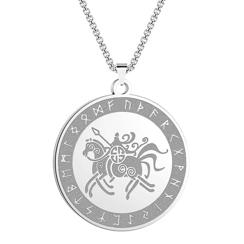 SYAVR Mode Nordic Odin Wikinger Rune Pferd Halskette Edelstahl Anhänger Herren Schmuck Geschenk SYAVR Mode Nordic Odin Wikinger Rune Pferd Halskette Edelstahl Anhänger Herren Schmuck Geschenk von SYAVR