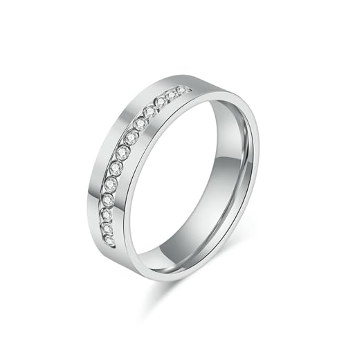 SYAVR Modischer und luxuriöser Volldiamant-Titanstahlring für Paare, Hochzeits- und Verlobungsschmuck von SYAVR