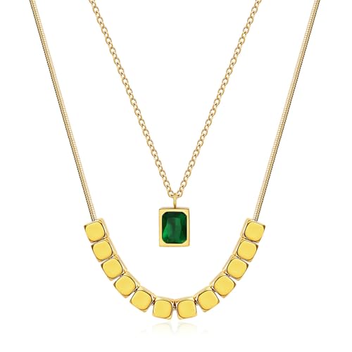SYAVR Modisches dreidimensionales quadratisches Diamant-beschlagenes Schlüsselbeinketten-Halsketten-Set, vielseitige und einfache Accessoires für Frauen SYAVR Modisches dreidimensionales quadratisches Diamant-beschlagenes Schlüsselbeinketten-Halsketten-Set, vielseitige und einfache Accessoires für Frauen von SYAVR