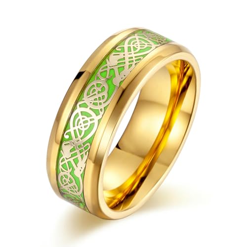 SYAVR Nachtlicht Grün Nibelungen Herrenring Titanstahl plattiert 18K Gold Hip Hop Art Fan Herrenring SYAVR Nachtlicht Grün Nibelungen Herrenring Titanstahl plattiert 18K Gold Hip Hop Art Fan Herrenring von SYAVR