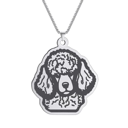 SYAVR Niedliche Tier Pudel Anhänger Halskette Für Frauen Und Männer Edelstahl Haustier Enthusiast Schmuck von SYAVR