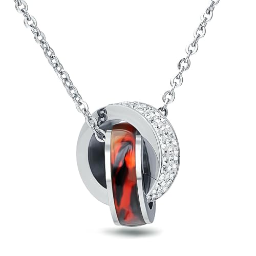 SYAVR Personalisierte Doppelkreis-Spleißen Edelstahl Drei Reihen Diamant-Set 6MM Doppelring Kreis Halskette Vielseitig SYAVR Personalisierte Doppelkreis-Spleißen Edelstahl Drei Reihen Diamant-Set 6MM Doppelring Kreis Halskette Vielseitig von SYAVR