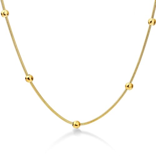 SYAVR Personalisierter Edelstahlschmuck 1,2 Runde Schlangenkette Perle 18 Karat Gold Titanstahl Zubehör SYAVR Personalisierter Edelstahlschmuck 1,2 Runde Schlangenkette Perle 18 Karat Gold Titanstahl Zubehör von SYAVR