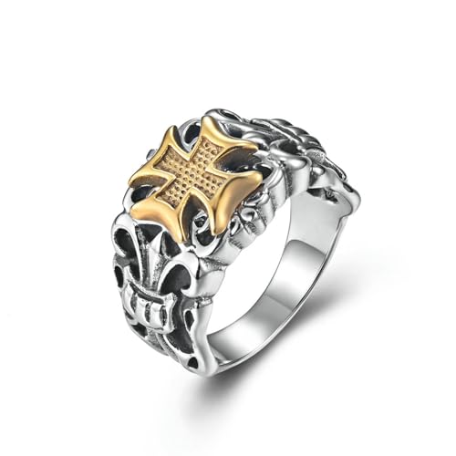 SYAVR Retro Cross Expedition Army Mighty Herrenring 18K Gold Clash Zweifarbiger Ring von SYAVR