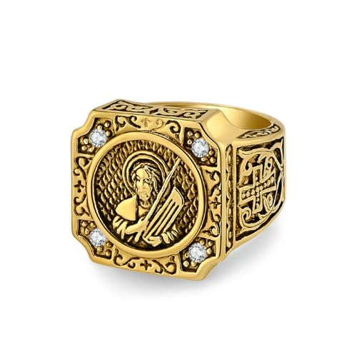 SYAVR Retro Kreuz Porträt Ring, Männer personalisierter Edelstahlfinger, gebrauchter handgemachter Schmuck SYAVR Retro Kreuz Porträt Ring, Männer personalisierter Edelstahlfinger, gebrauchter handgemachter Schmuck von SYAVR